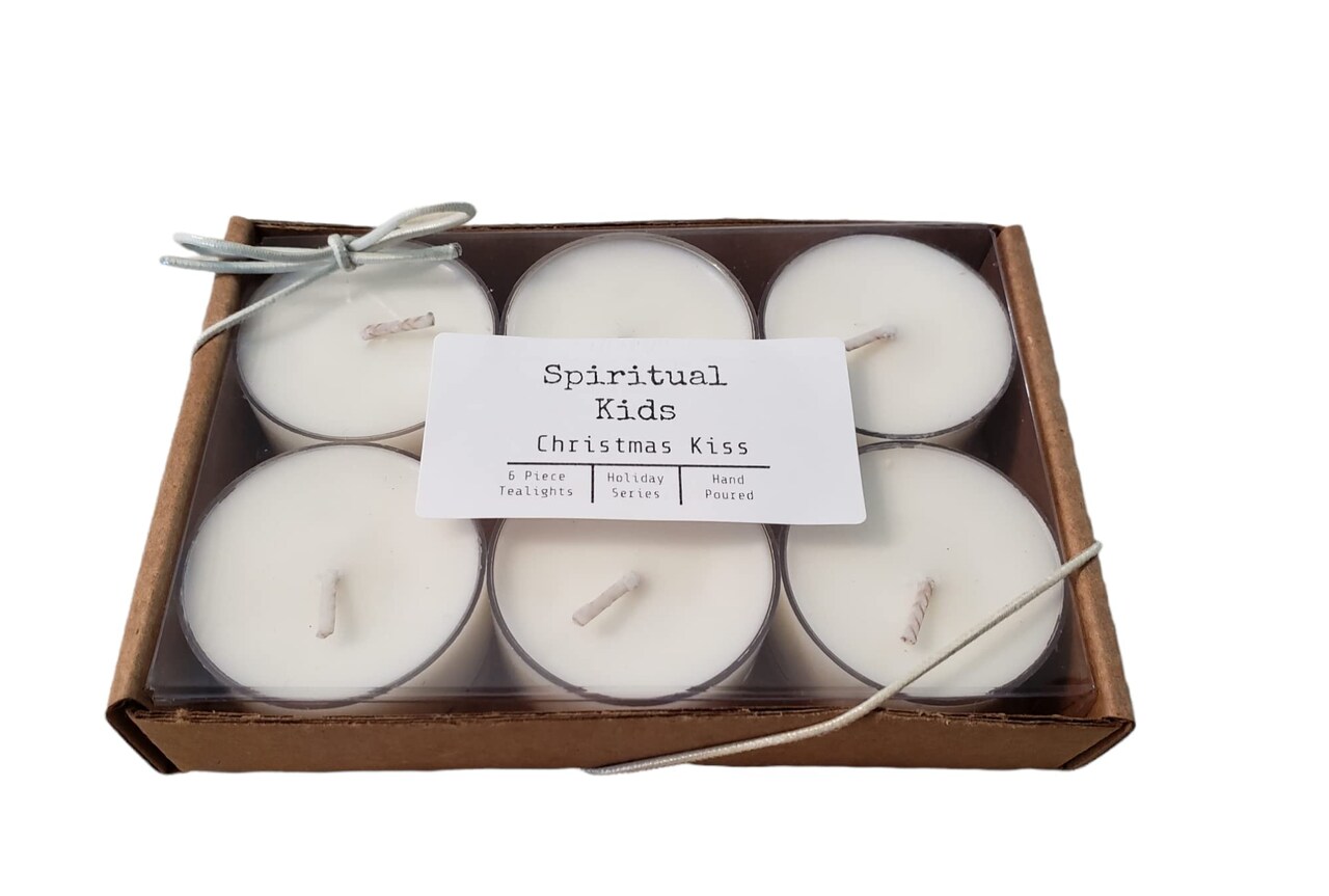 Chrismas Kiss (Eucalyptus & Pine) Natural Soy Wax Tealights 6 Count Hand Poured with Fragrant/Essential Oils!